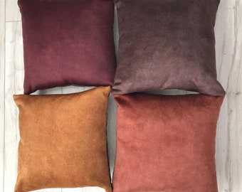 Plum velvet throw pillow cover, Thick rust velvet pillow cover, Mustard velvet pillow , upholstery velvet pillow, 14x14, 22x22, 24x24, 26x26