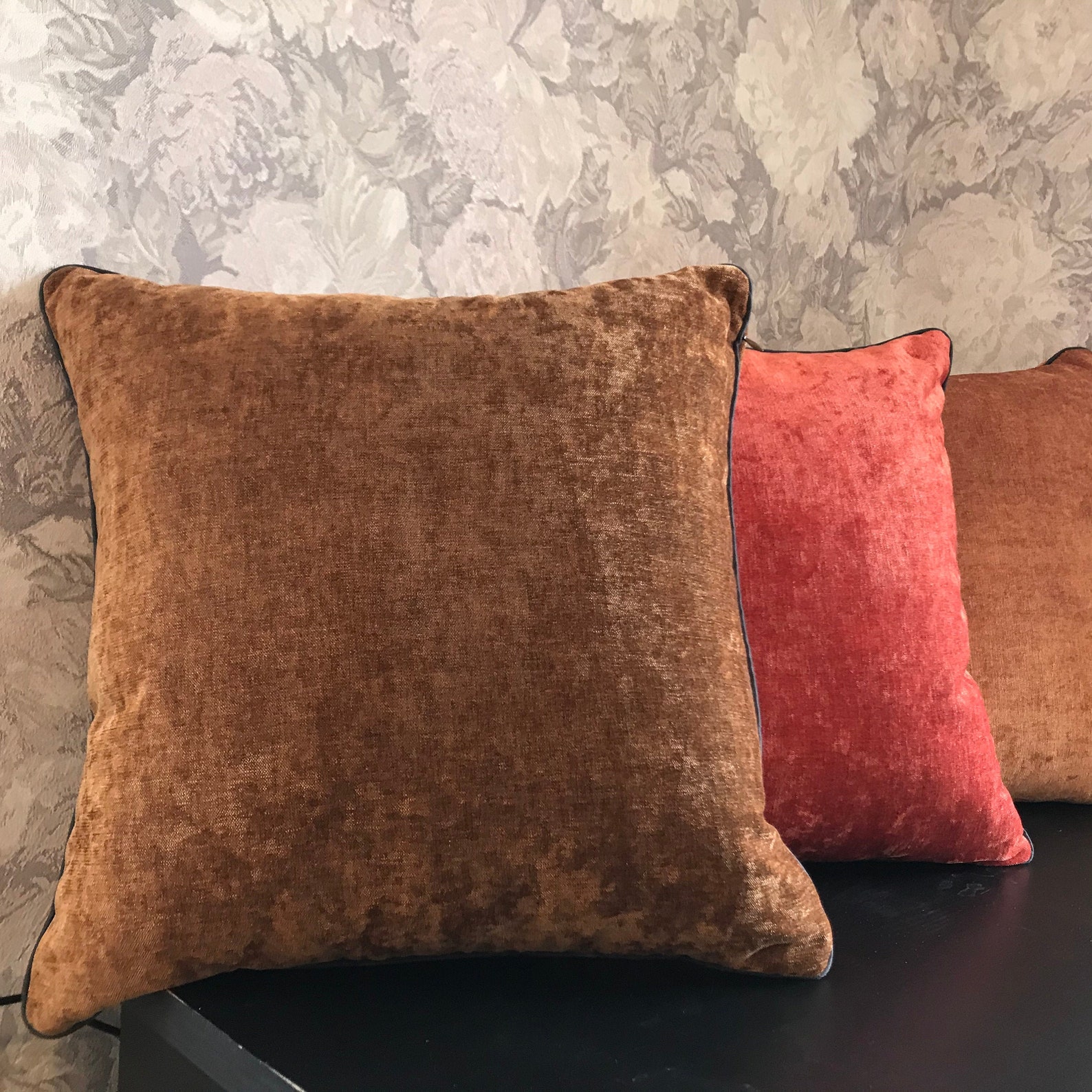 Brown Chenille Pillow Cover Brown Throw Pillow Cover 14x14 Etsy