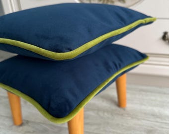 Navy blue velvet pillow covers, Solid blue velvet pillow covers, dark blue throw pillow cover, 14x14, 16x16, 20x20, 22x22, 24x24, 26x26