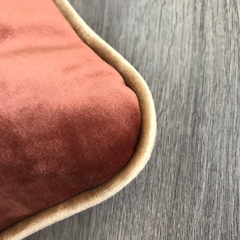 Rust Velvet Pillow Cover with Gold Piping 16x16 18x18 20x20 Etsy