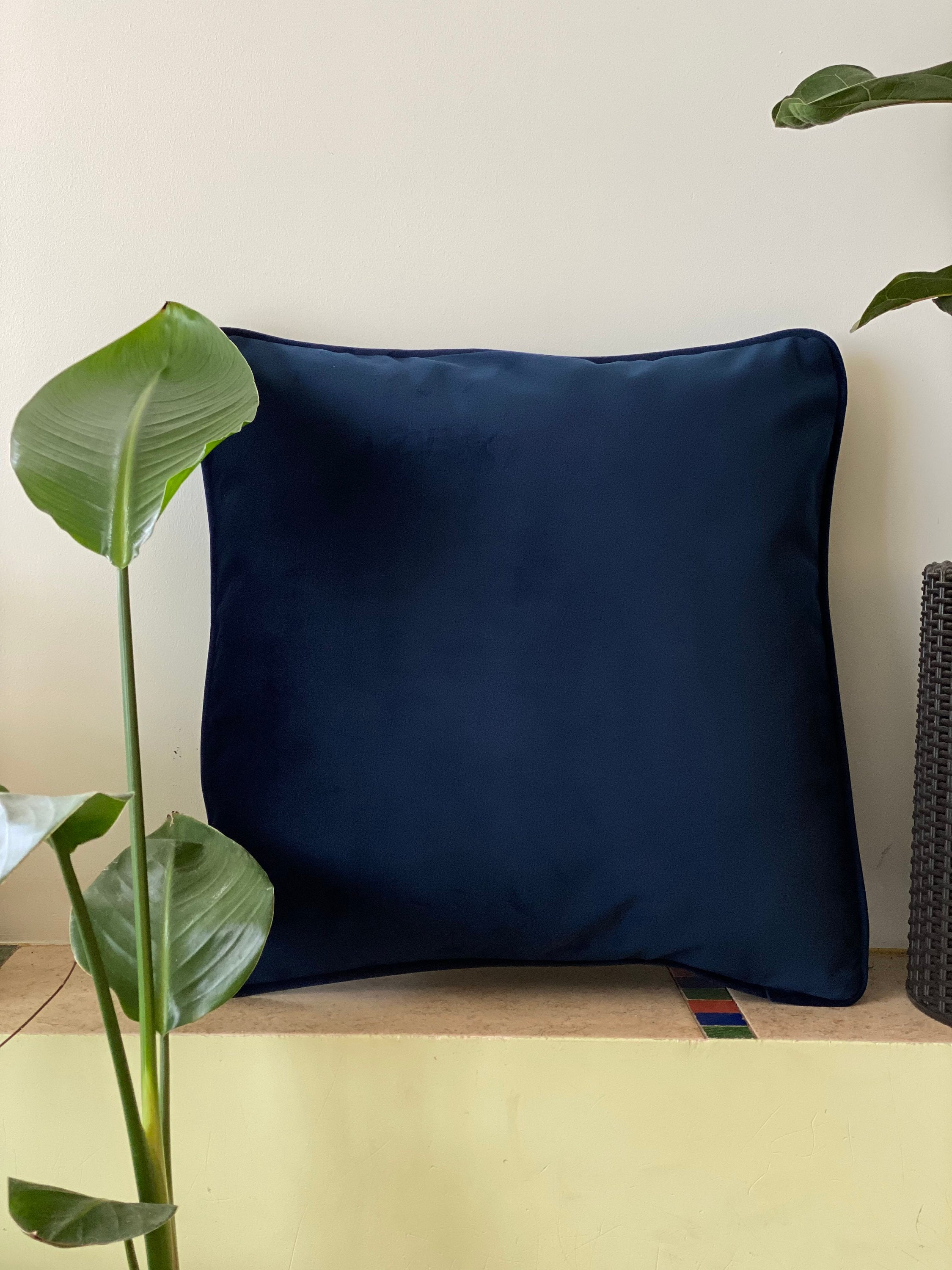 Navy Blue Velvet Pillow Covers Solid Blue Velvet Pillow Etsy