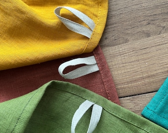 Paño de cocina de lino lavado: paño de cocina rústico suave, opciones multicolor