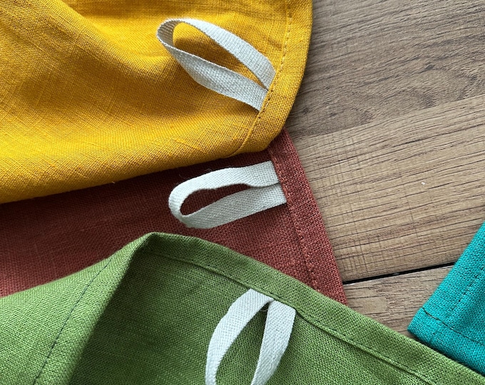 Washed Linen Tea Towel: Soft Rustic Dish Towel, Multi-Color Options