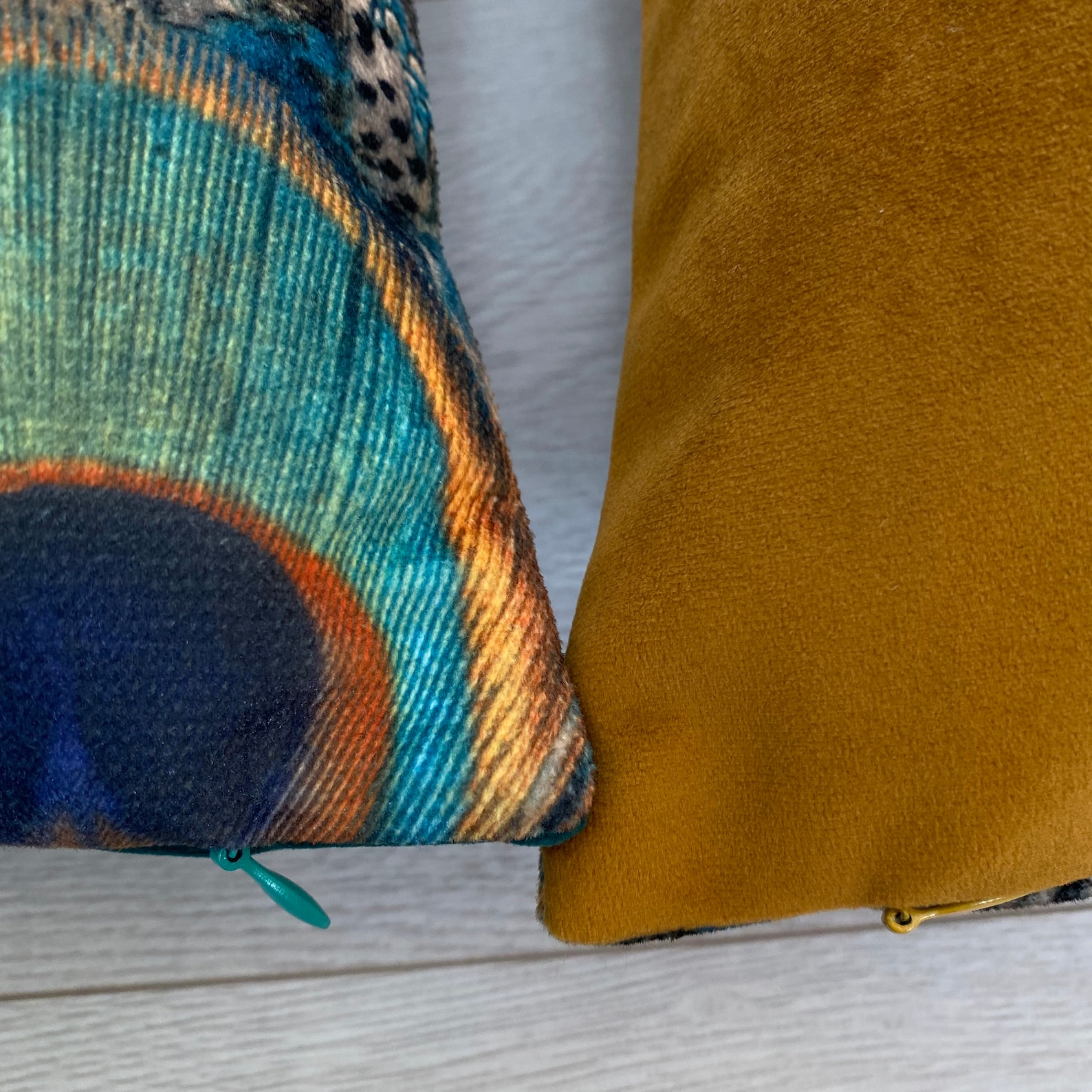 Peacock Feather Velvet Cushion Cover Green Peacock Feathers Etsy