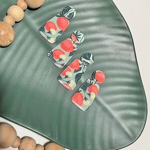 Strawberry print clay earrings