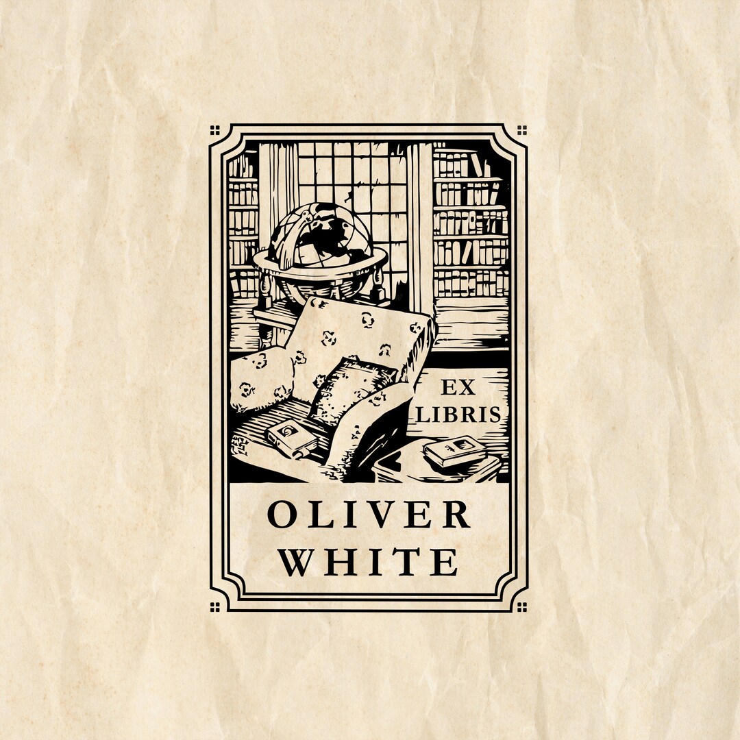 Armchair Reader Ex Libris Stamp, Custom Book Stamp, Personalized