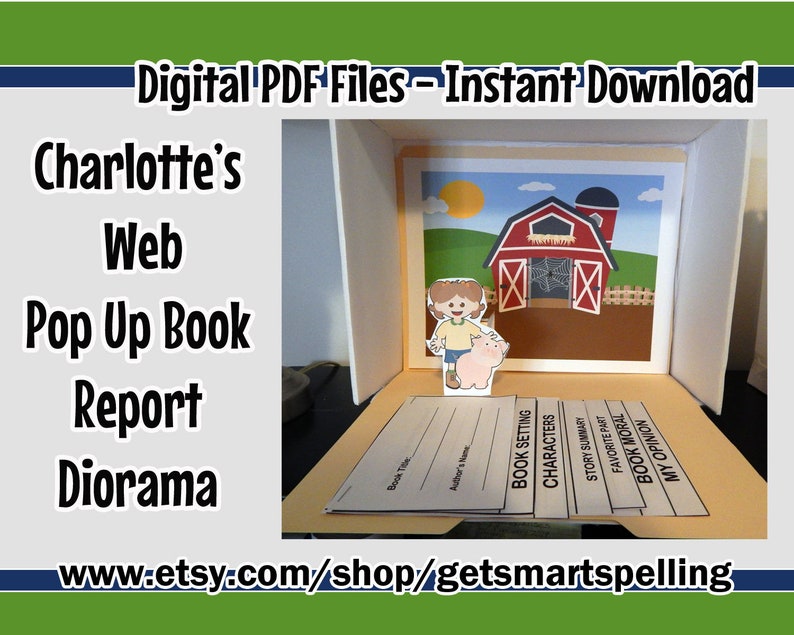 BOOK REPORT Charlottes  Pop up Diorama Book Report Etsy