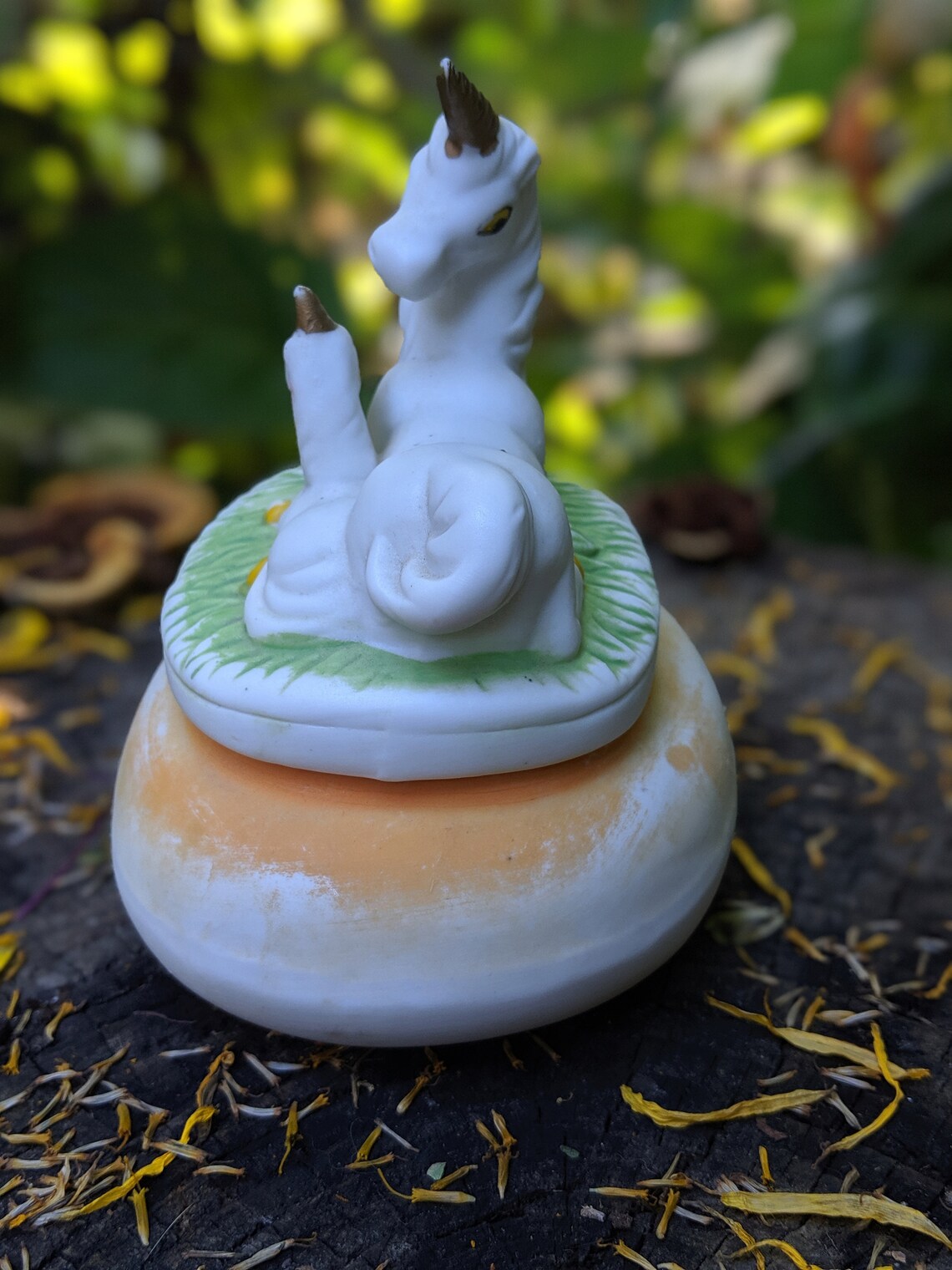 Vintage Ceramic Unicorn Trinket Box With Lid/mom and Baby/dad Etsy