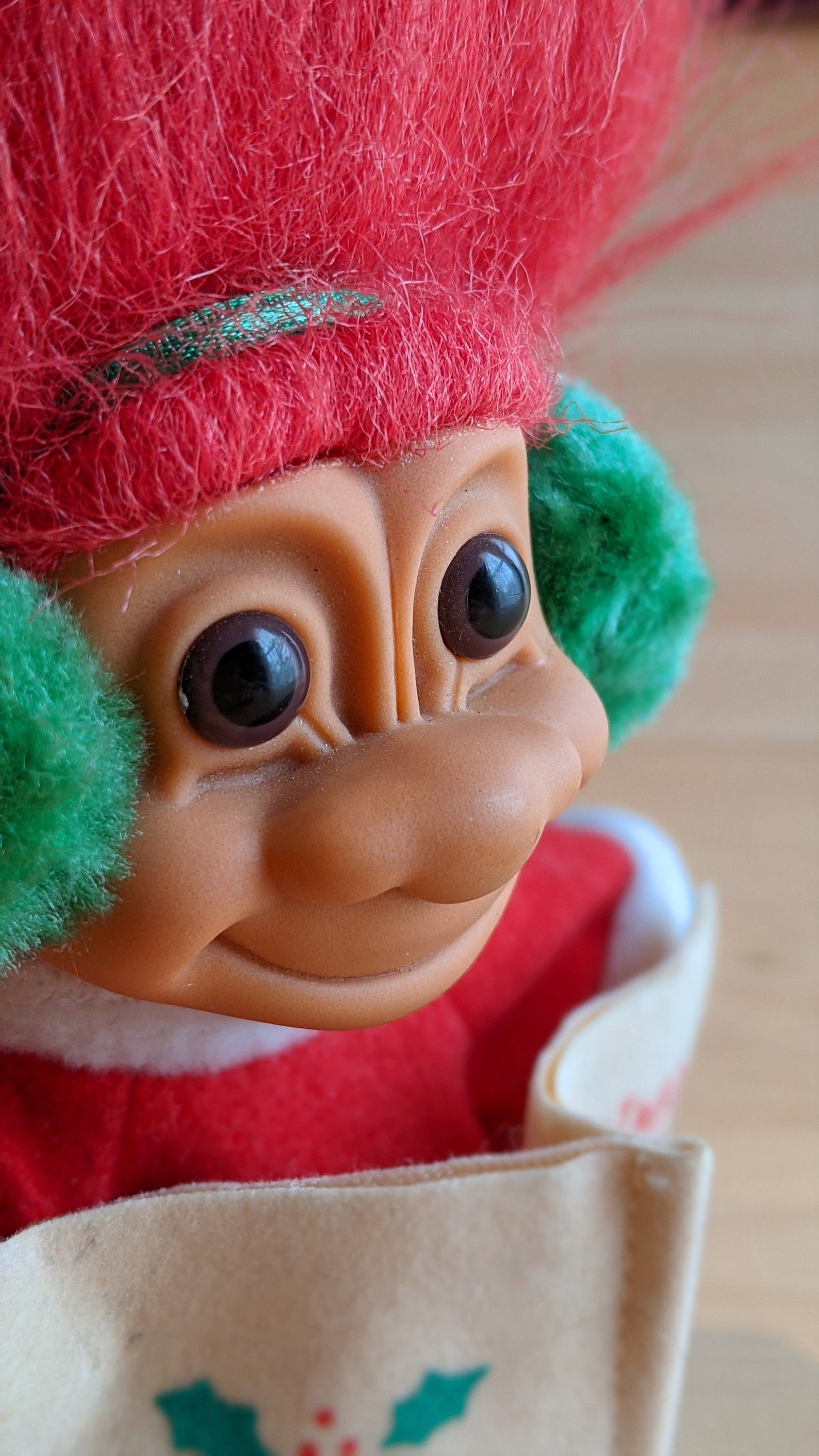 Christmas Carols Russ Troll Doll Vintage Holiday Toy Red Hair Green Ear ...