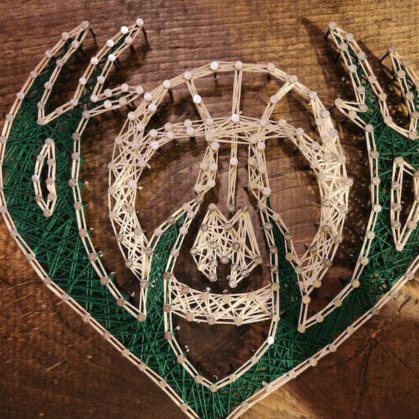 Milwaukee Bucks Logo String Art/ deer and basketball