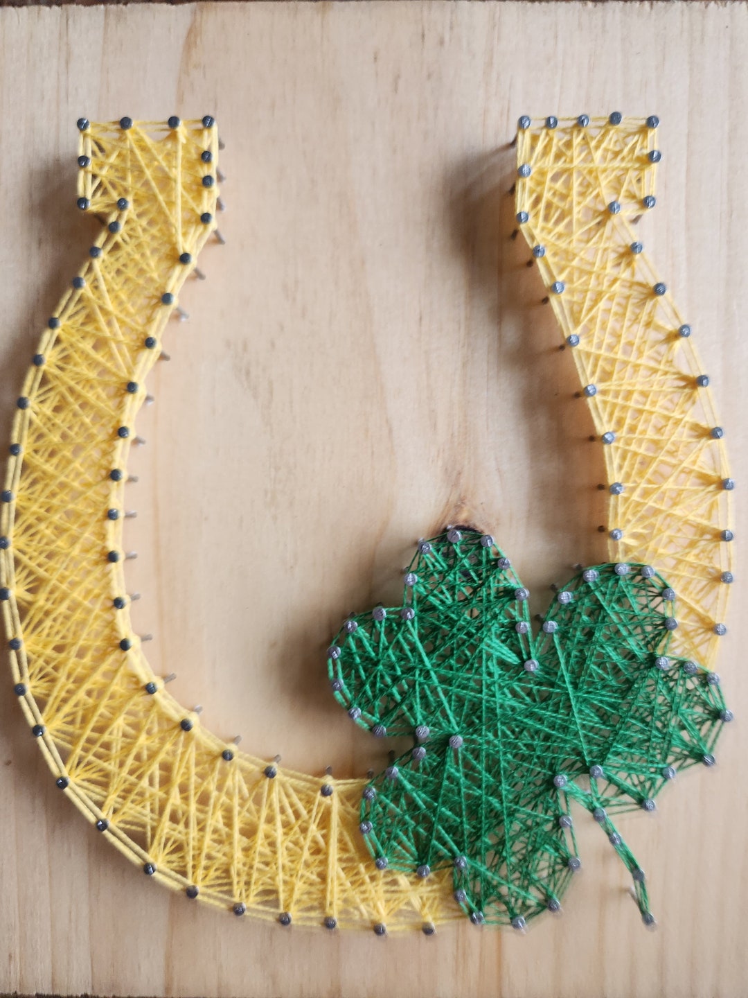 Lucky horseshoe shamrock string art diy kit st patty s string art