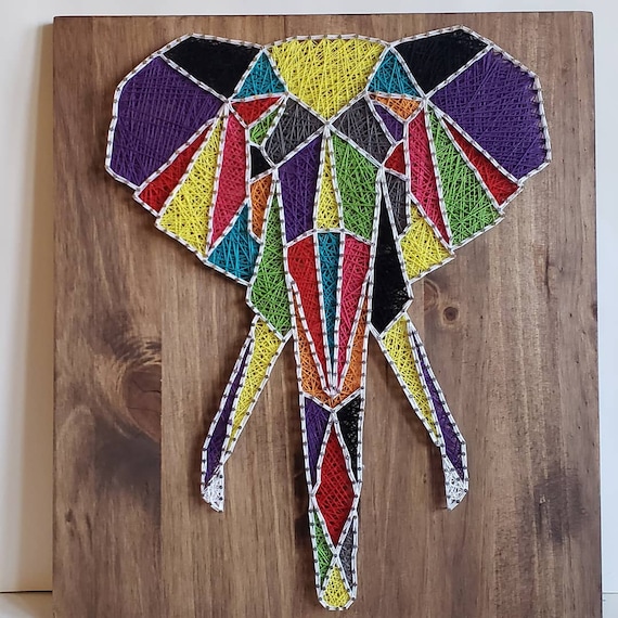 Abstract Elephant String Art