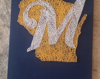 Wisconsin with Brewers Letter Logo/Sportmuurdecoratie/Milwaukee Brewers