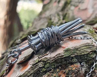 925 Sterling Silver Men's Coffin Nail Necklace,Men Pendant Necklace,Wrapped Nail Pendants for Men,Gothic Men Necklace,Boyfriend Gift for Him