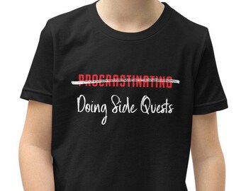 Not Procrastinating, Doing Side Quests - Youth T-Shirt