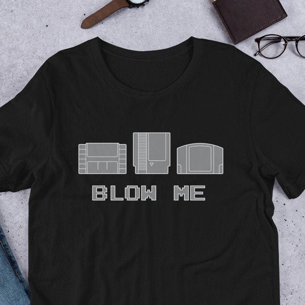 Blow Me Funny Video Game Unisex T-Shirt for Dad or Retro Gamer