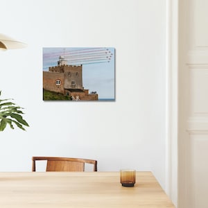 Sidmouth Clock Tower Canvas Print, Red Arrows Airshow Photography, Devon Coastal Wall Art, Aviation Gift
