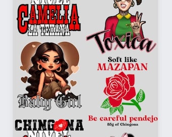 Chingona Premade Gangsheet-48 inches- DTF Transfer ready to press -24 hour turnaround timeframe