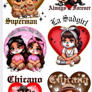 Cholo Love Hoja de pandillas prefabricada-36 pulgadas- Transferencia DTF lista para imprimir -Plazo de respuesta de 24 horas