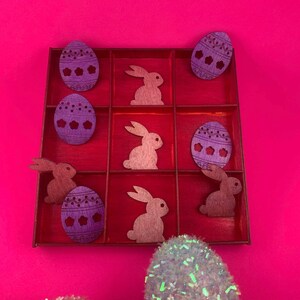 Easter Tic Tac Toe, Games for Kids, Games for all Ages, Easter Decor, Family Game Night, Wooden Laser Cut Easter Decor