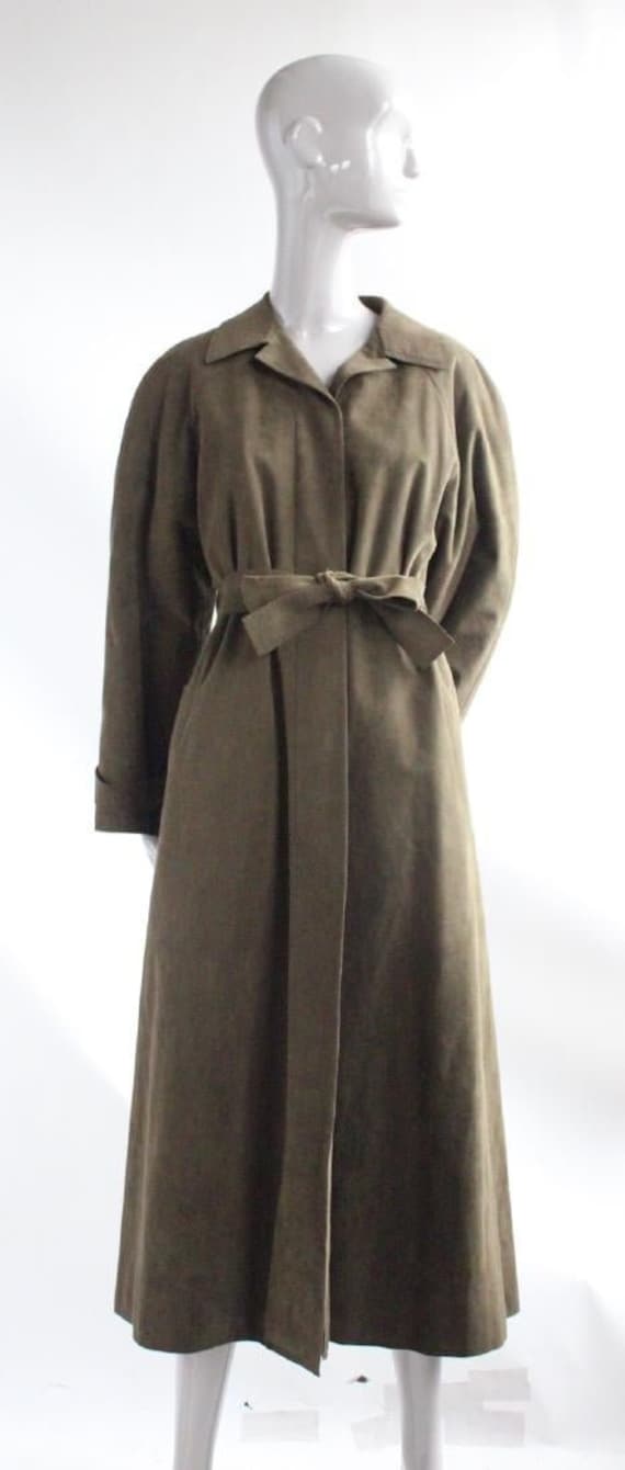 Vintage 1970s Halston Fur Lined Khaki Green Ultras