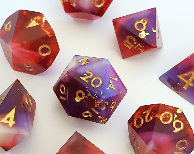 DnD Dice "Aednat's Amnesia" | Handmade Dice | Sharp Edge Dice | Dungeons and Dragons | dnd gifts | gamer gifts