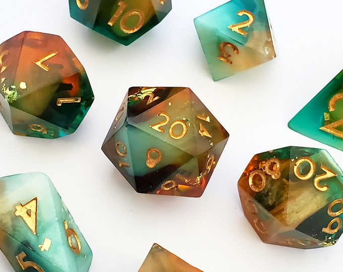 DnD Dice "Noble's Curse" | Handmade Dice | Sharp Edge Dice | Dungeons and Dragons | dnd gifts | gamer gifts