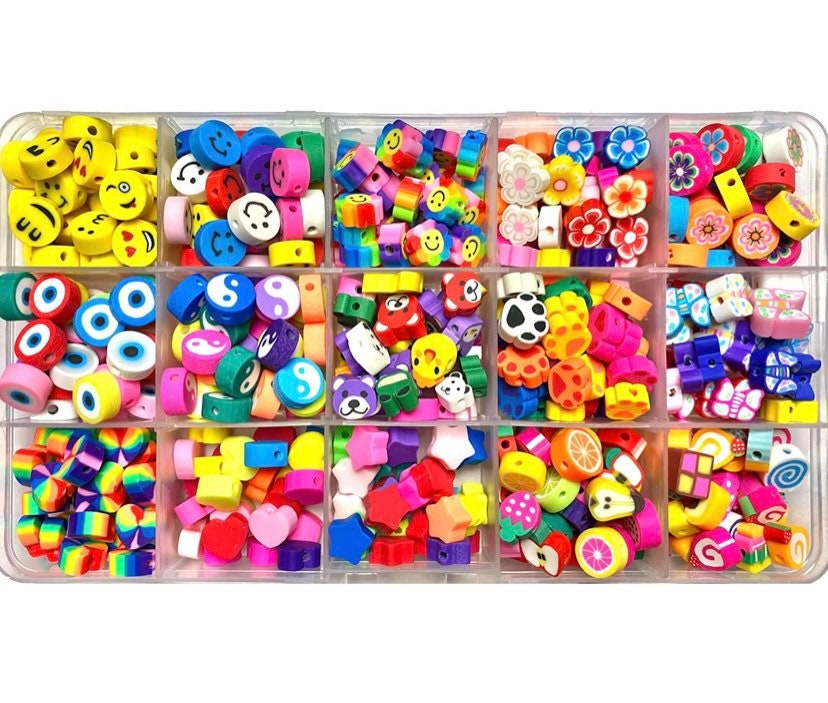 Polymer Clay Bead Set Jewellery Making Kit for Kids Adults Smiley