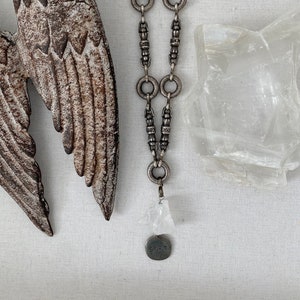 Quartz& vintage chain statement necklace