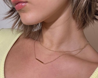 Gold Layered Necklace, Chain Layering Set, Double Chain Necklace, Chain Choker, Gold Necklace Set, Double Layer Necklace, Gold Thin Chain