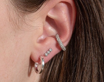 Simple Silver Hoop Earring, Minimalist Earrings, Man Earrings, Ear Stacking Essential, Every Day Jewellery