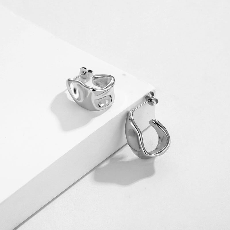 Silver Chunky Hoops Thick Hoop Earrings Silver Hoop Etsy UK