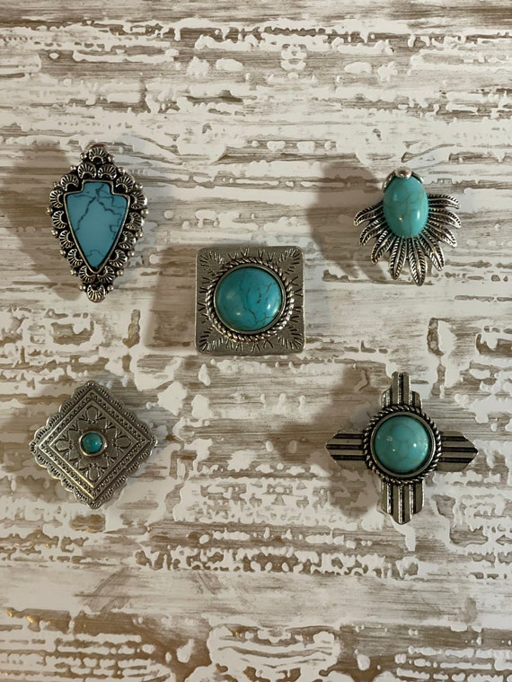 TURQUOISE CROC CHARMS] Western charms] Western croc charms] Croc jibitz
