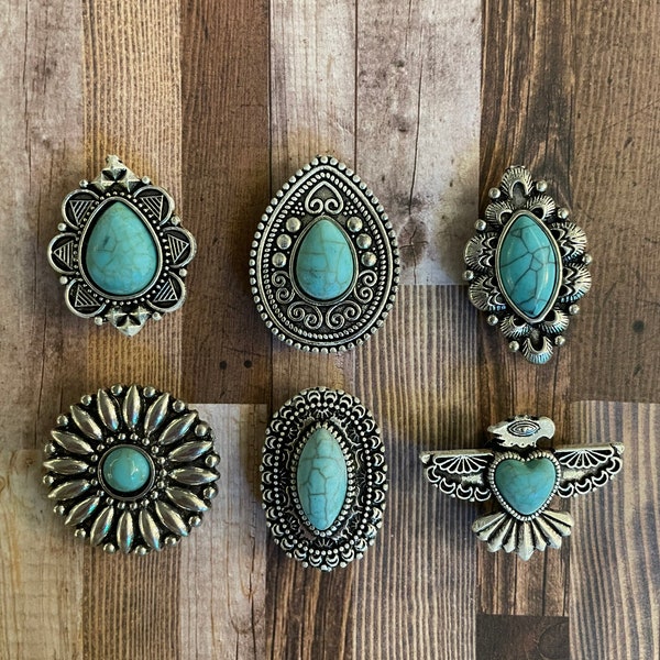 TURQUOISE CROC CHARMS] Western croc charms] Turquoise charms