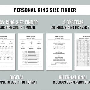 Printable Ring Sizer PDF, Accurate Ring Size Finder, Engagement Ring Sizing Chart, US UK Eu Size Converter Paper Ring Sizer Strap, Letter A4