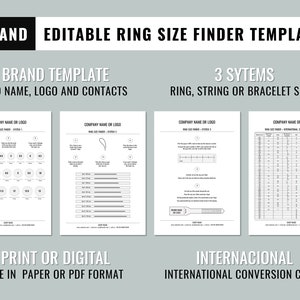 ring size chart ring sizer printable printable ring sizer etsy uk
