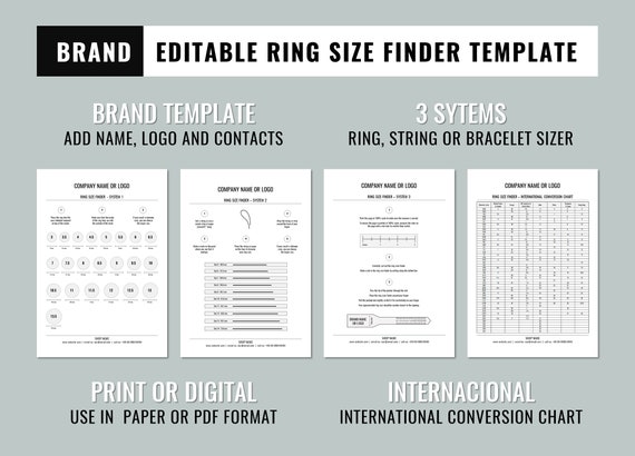 Printable Ring Sizer Ring Size Finder Ring Size Measuring Tool