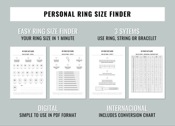 Buy Printable Ring Sizer Accurate Ring Size Finder Measuring Tool  International Ring Size Chart Measure Finger Instant Download Online in  India - Etsy