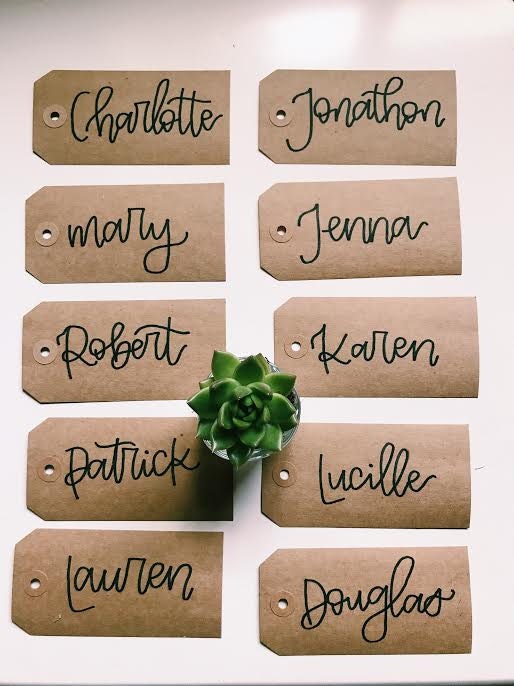 Personalised Gift Tags, Kraft Brown Custom Name Tags With Handwritten  Calligraphy, Wedding Favour Tags, Birthday Gift Tags, Christmas Gift 