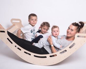 Balançoire en bois Montessori XXL 140cm, FABRICANT, CE, Parfait comme cadeau, soutient le développement et la créativité de l'enfant