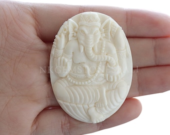 Hand Carved Bone Ganesha | Buffalo Bone Carving | Carved Buffalo Bone | Religious Gifts | Bali Bone Carving | Religious Art | Hindu God