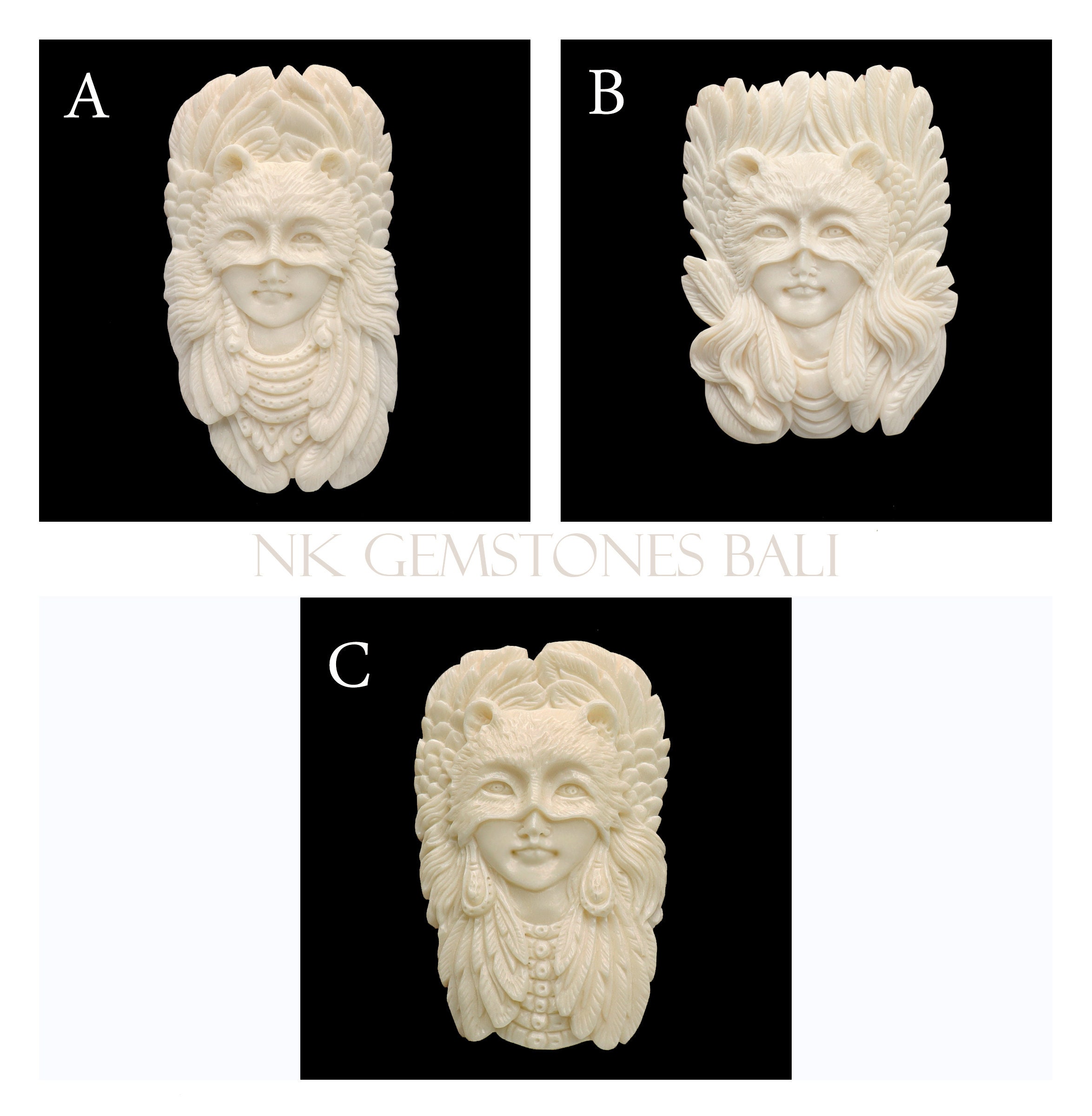 Beautiful Hand Carved Pirate Skull Bone Carving Pendant Bali Bone Carving Buffalo Bone Carving Jewelry Supplies Pirates Skull