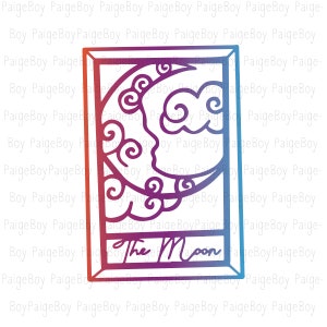 The Moon - SVG + Vector File for Cricut or Lasercutter - Witchy, Magical Tarot Cards