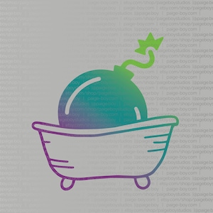 Bath Bomb (Literally) - SVG / Vector File for Cricut, Glowforge, and Lasercutter - Bath Container Decal
