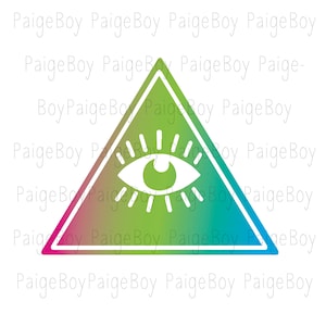 Spooky Triangle All Knowing Eye - SVG Vector Decal for Cricut and Glowforge