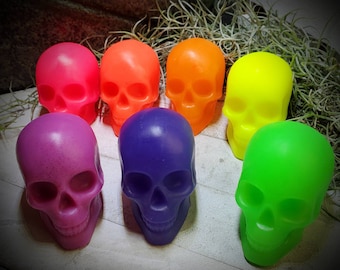 7 Rainbow Skull Soap Bar Set