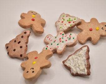 Christmas/Winter Polymer Clay Cookie Pins - ~2.5"