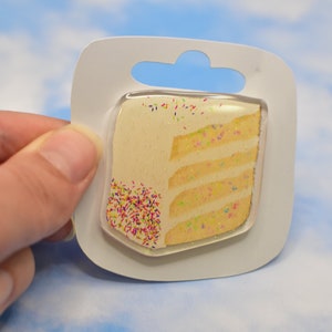 Confetti Cake 2&quot; Acrylic Pin with Glitter Epoxy