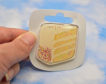 Confetti Cake 2" Acrylic Pin with Glitter Epoxy