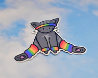 3" Yoga Cat Sticker - Water Resistant